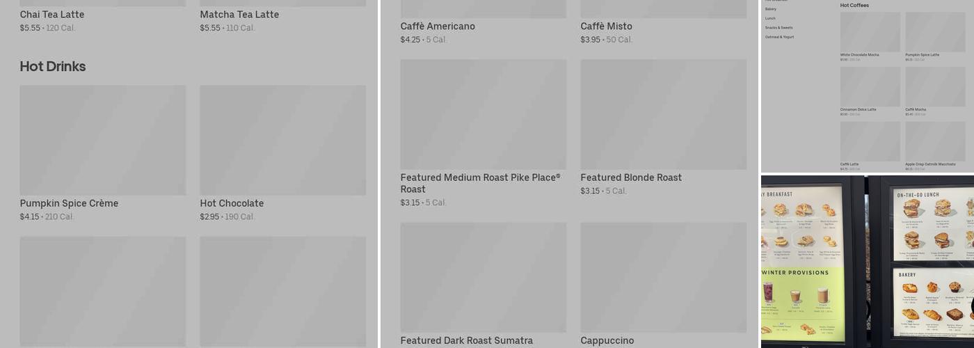 Starbucks Menu