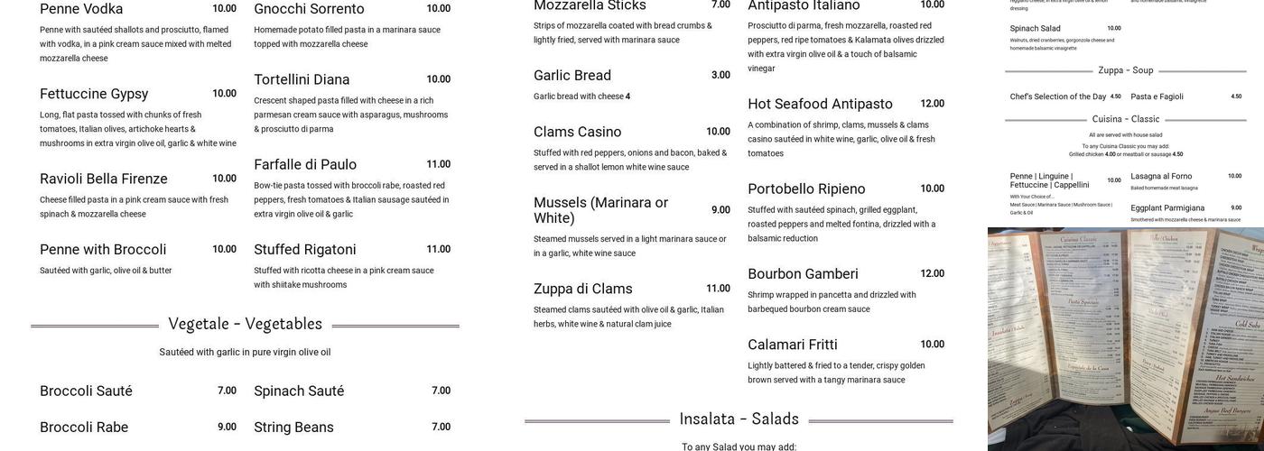 Capuano's Menu