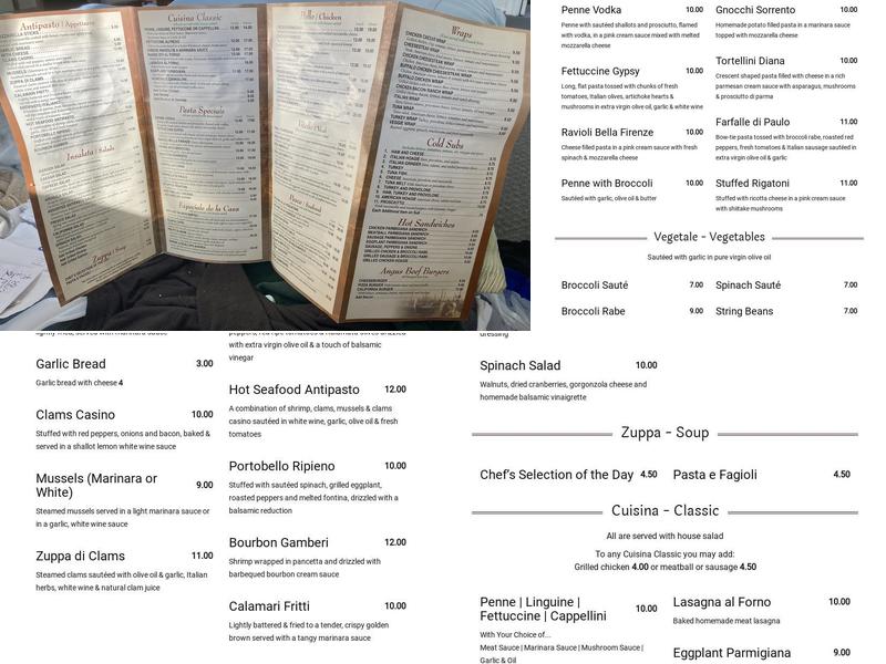 Capuano's Menu