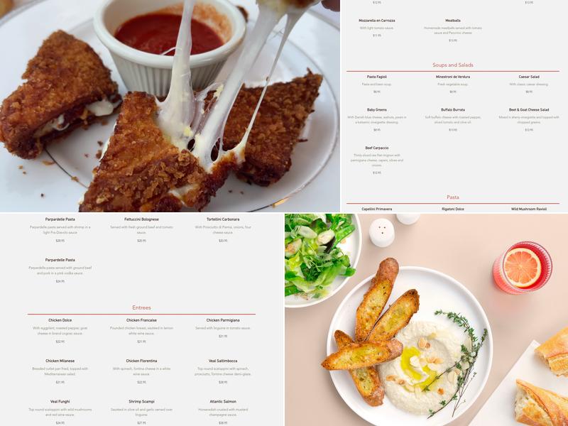 Dolce Restaurant Menu