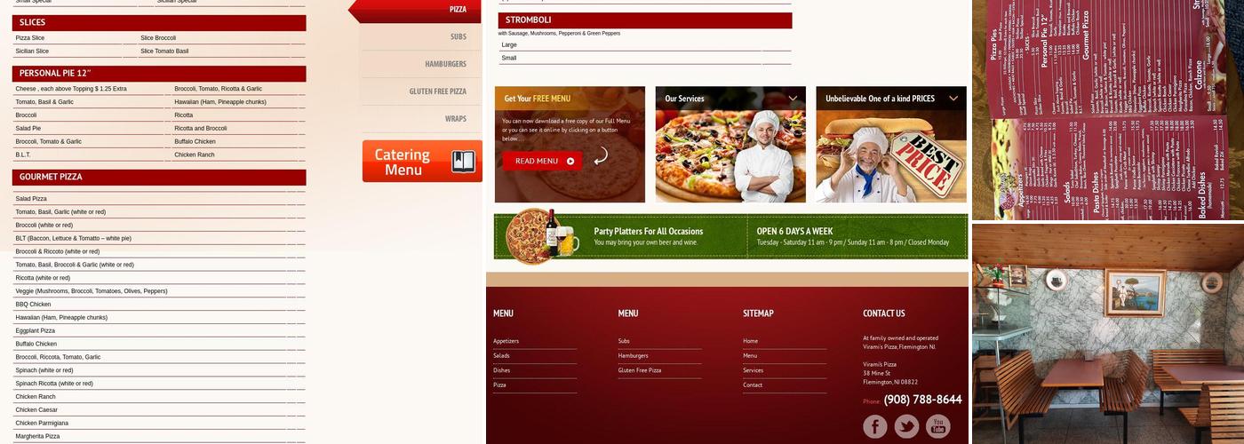 Virami's Pizza Menu