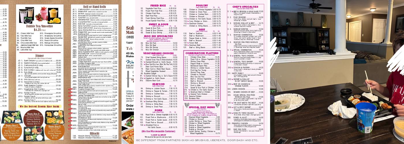 Sultan Wok Matawan Menu