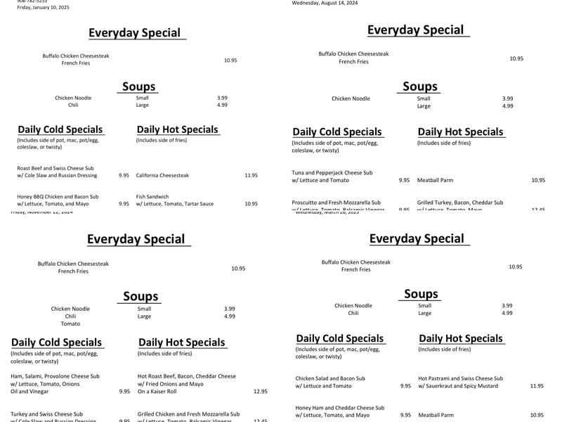 Lisa's Deli & Restaurant Menu