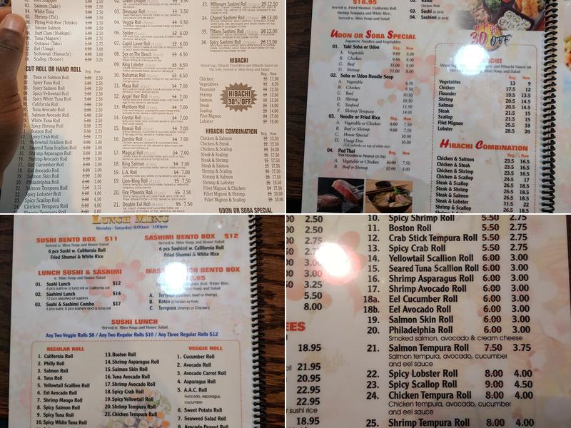 Masa Sushi & Hibachi Menu