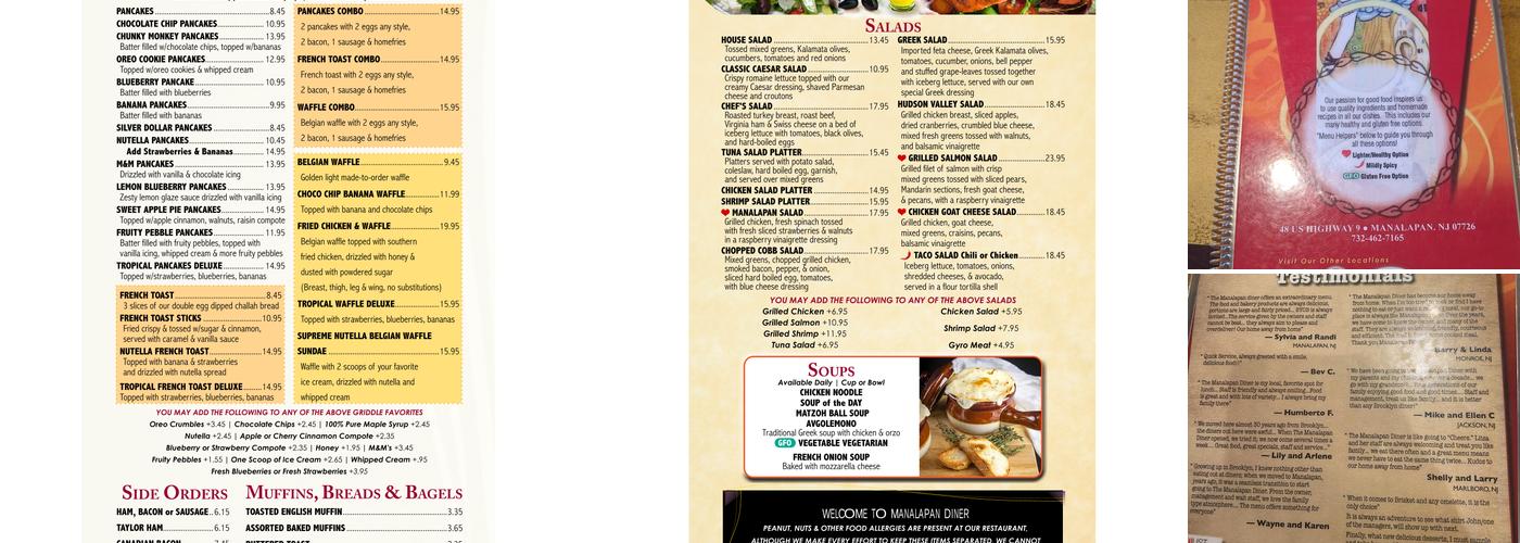 Manalapan Diner Menu