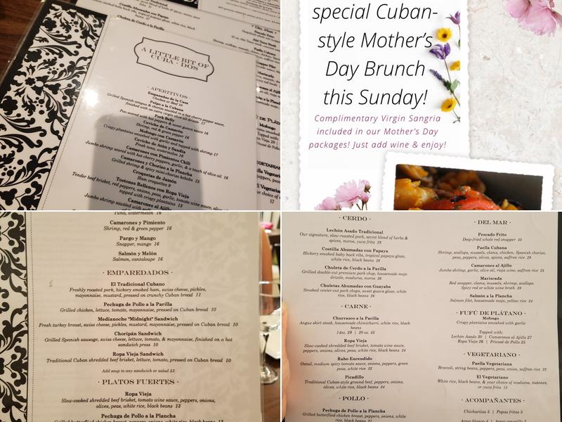 A Little Bit of Cuba Dos Menu