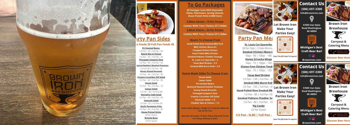 Brown Iron Brewhouse Washington Township Menu