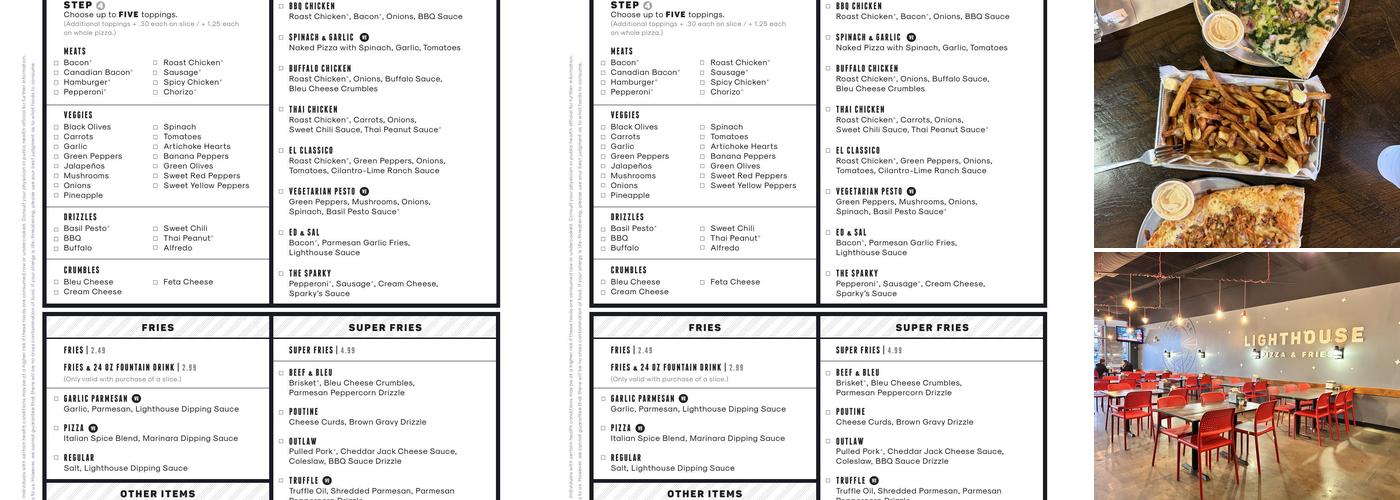 Lighthouse Pizza Menu