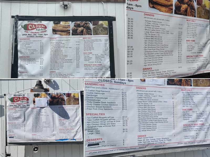 Cajun Kitchen Menu