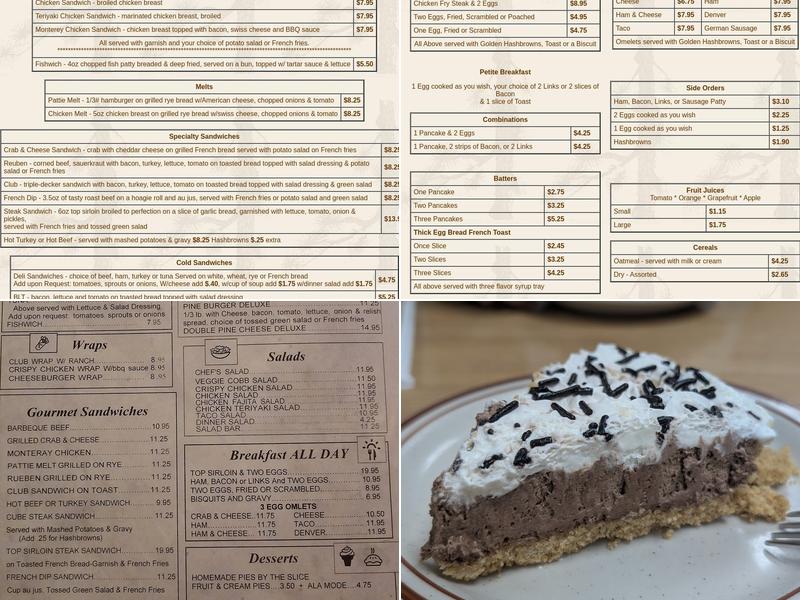 Ponderosa Restaurant & Brass Rail Lounge Menu