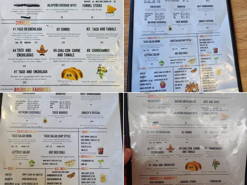 Jonesy's Taco House Menu
