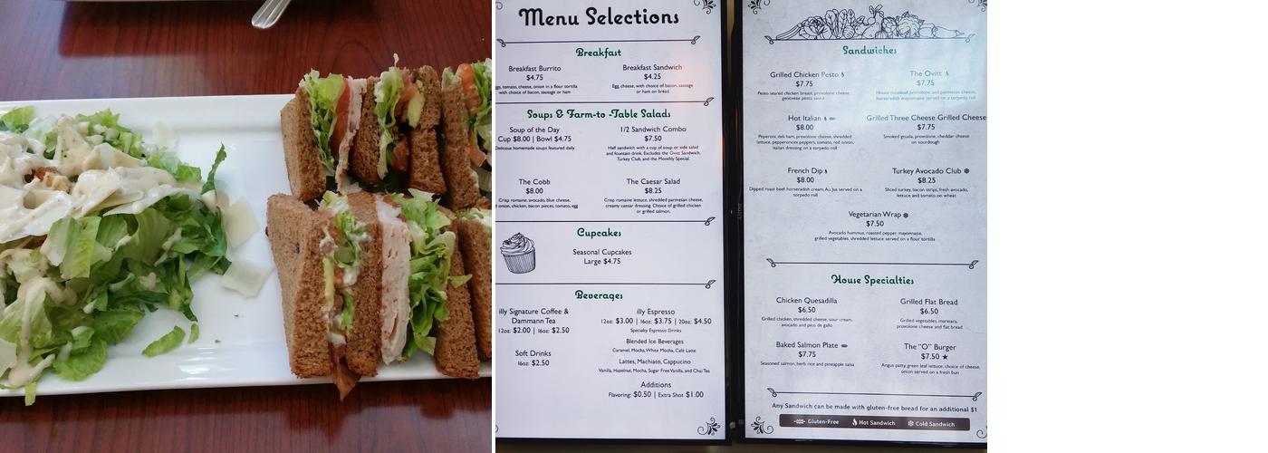 Page One Cafe Menu