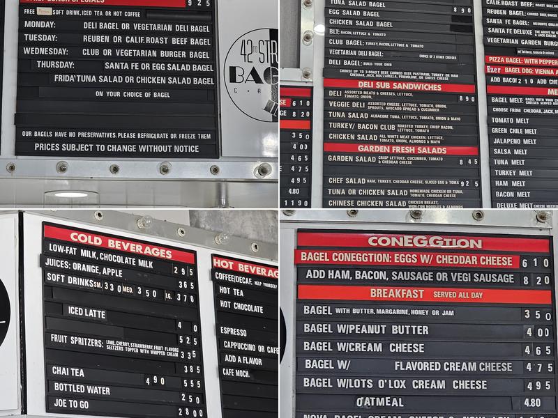 42nd Street Bagel Cafe Menu