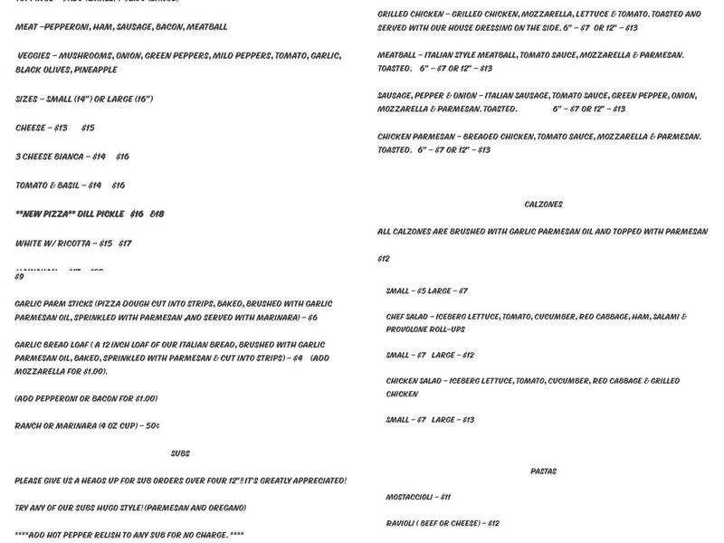 Tomato & Basil Menu