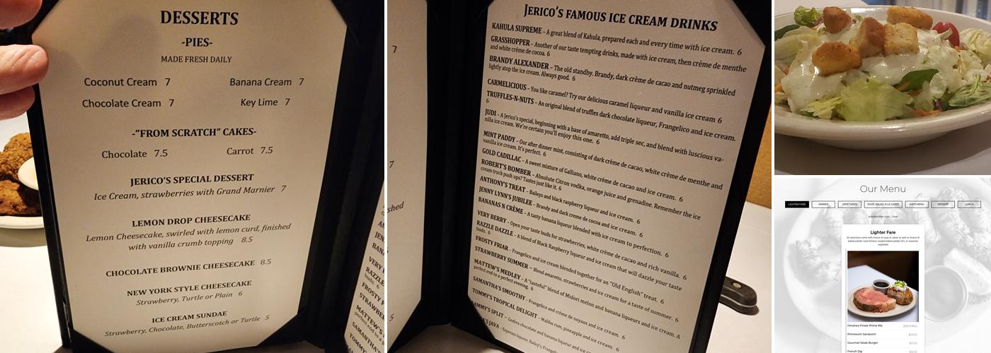 Jerico's Menu