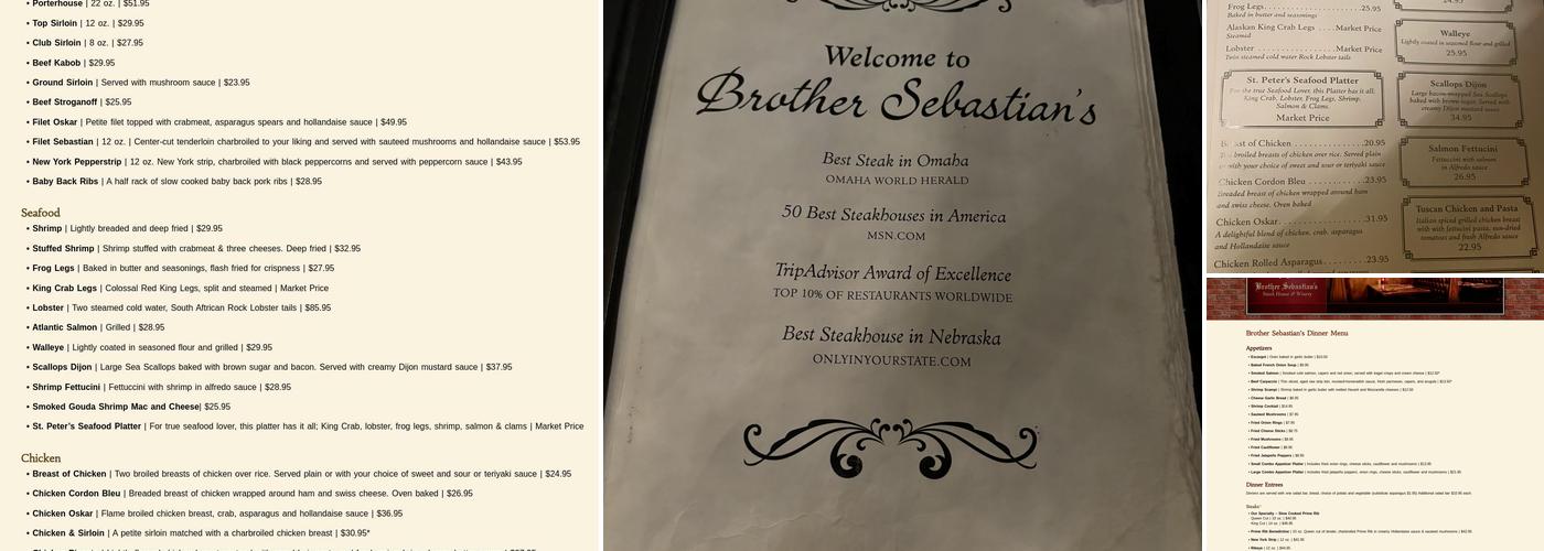 Brother Sebastian's Steakhouse Menu