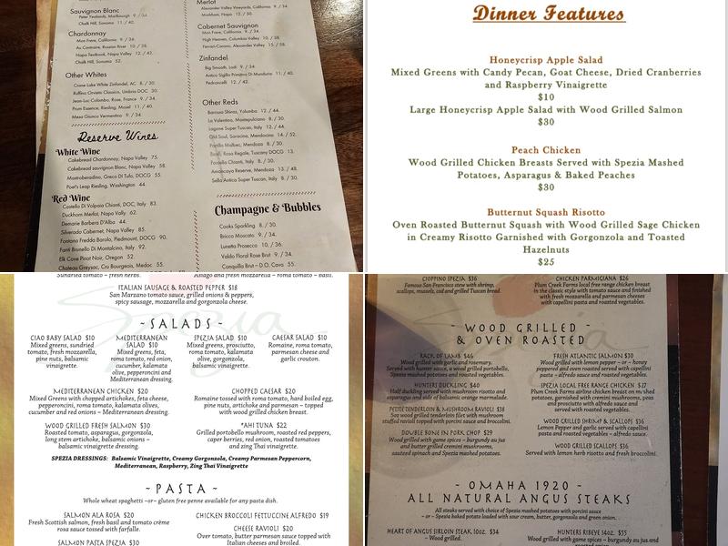 Spezia Omaha Menu