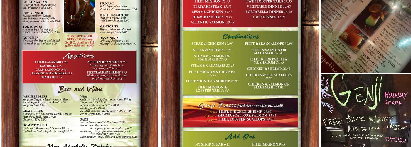 Genji Japanese Steakhouse Menu