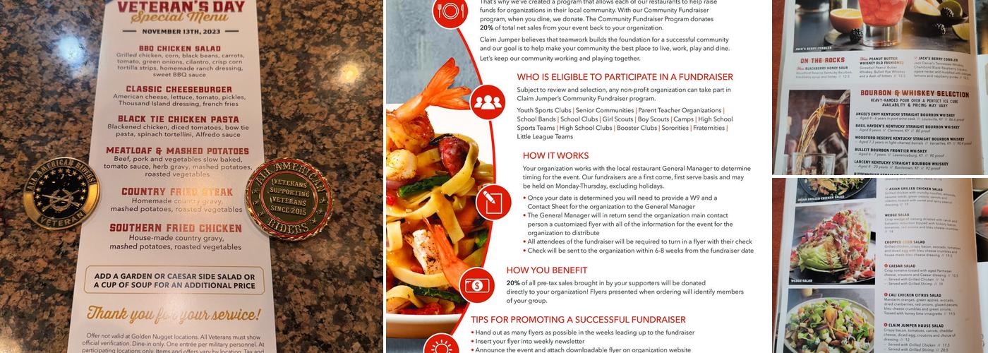 Claim Jumper Steakhouse & Bar- Rancho Cucamonga Menu