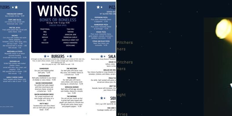 Cove Lounge & Grille Menu