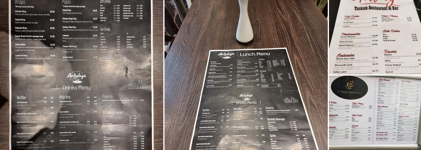 Antalya Restaurant Menu