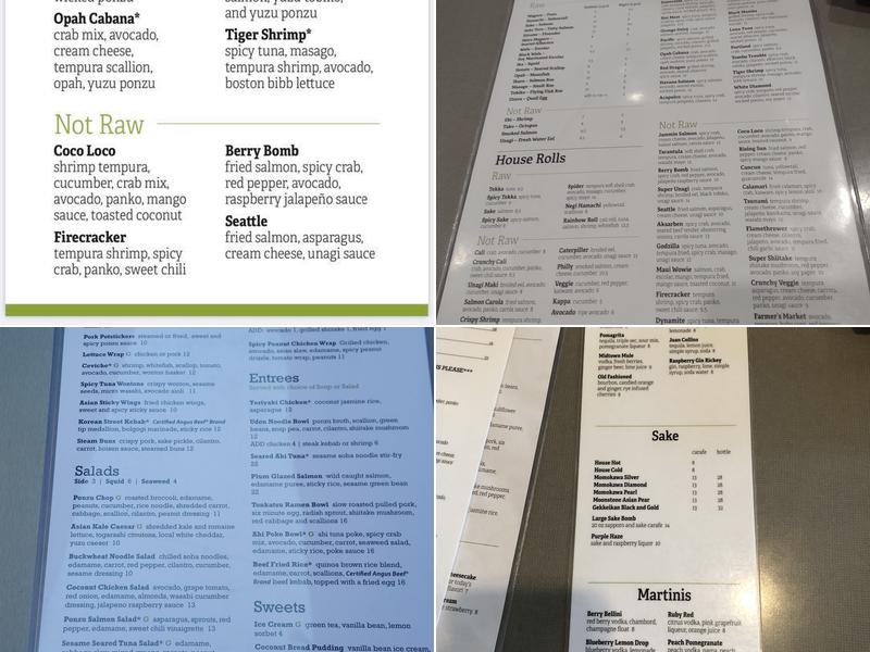 Ponzu Sushi and Grill Menu