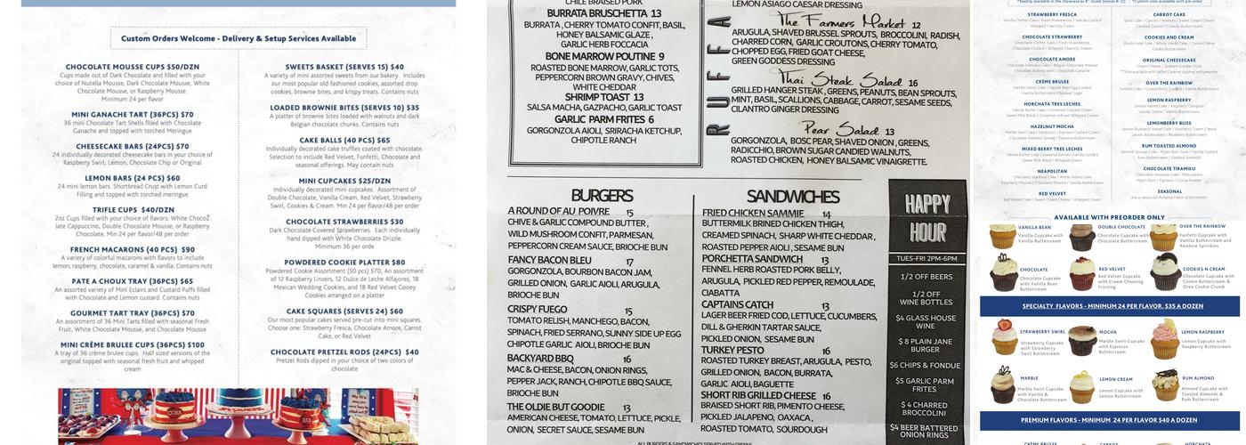 Layered Cakerie Menu