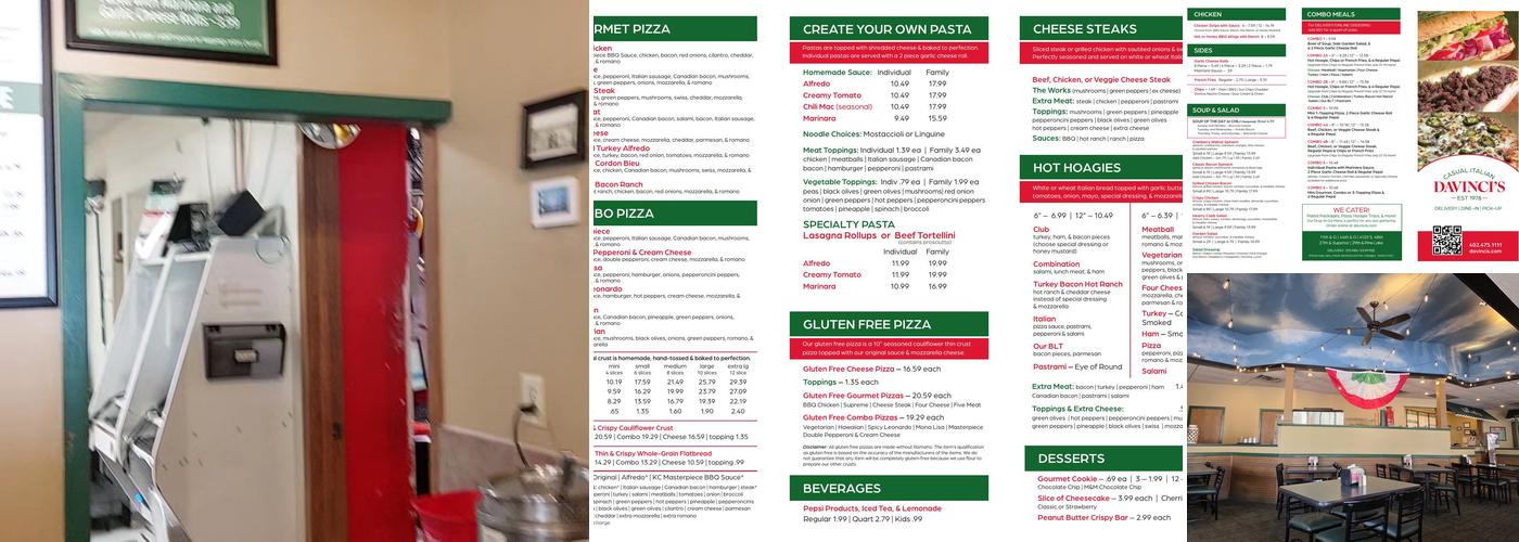 daVinci's Menu