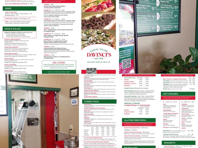 daVinci's Menu