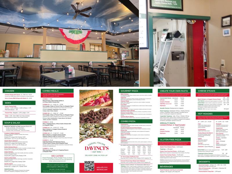 daVinci's Menu