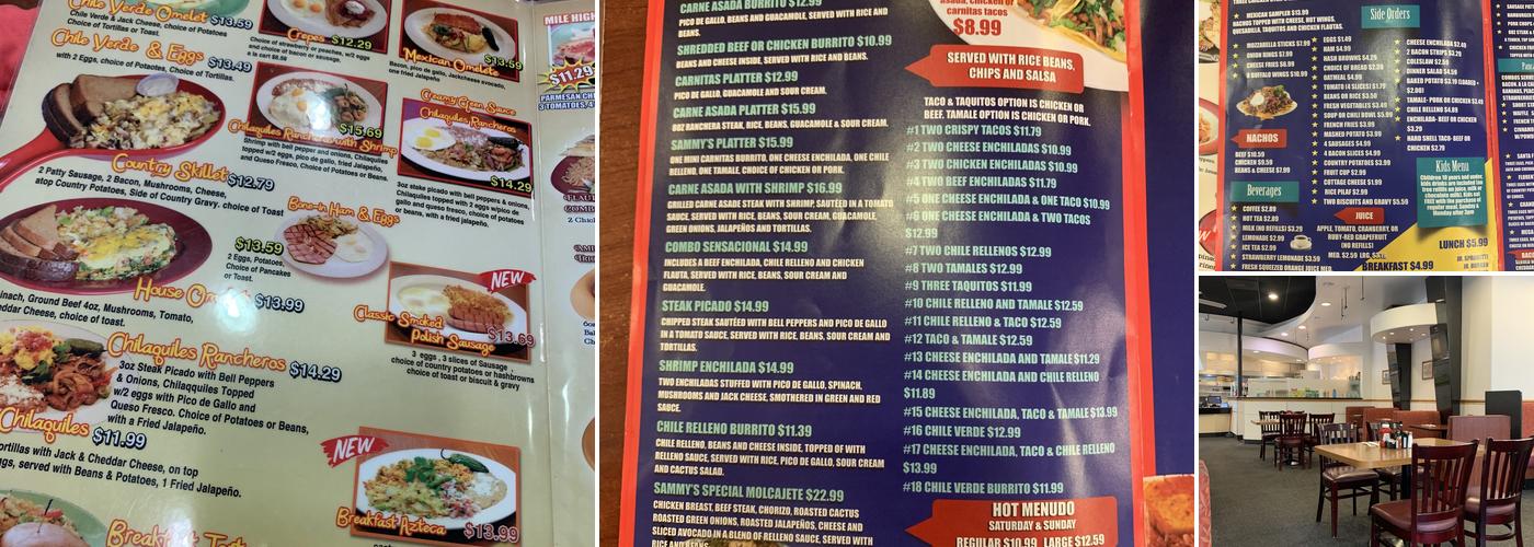 Sammy's Cafe Menu