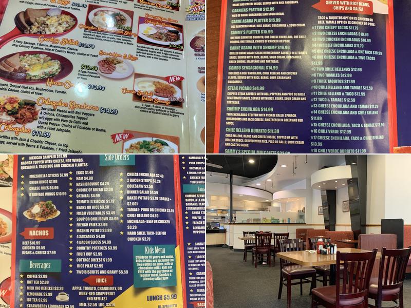 Sammy's Cafe Menu