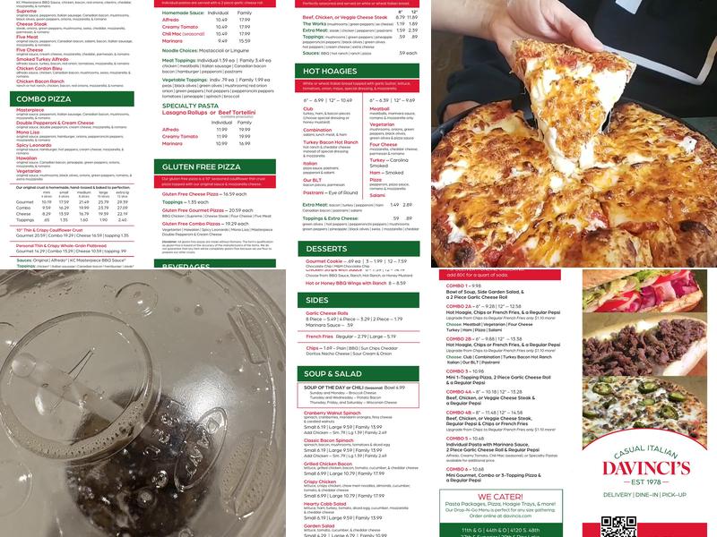 daVinci's Menu