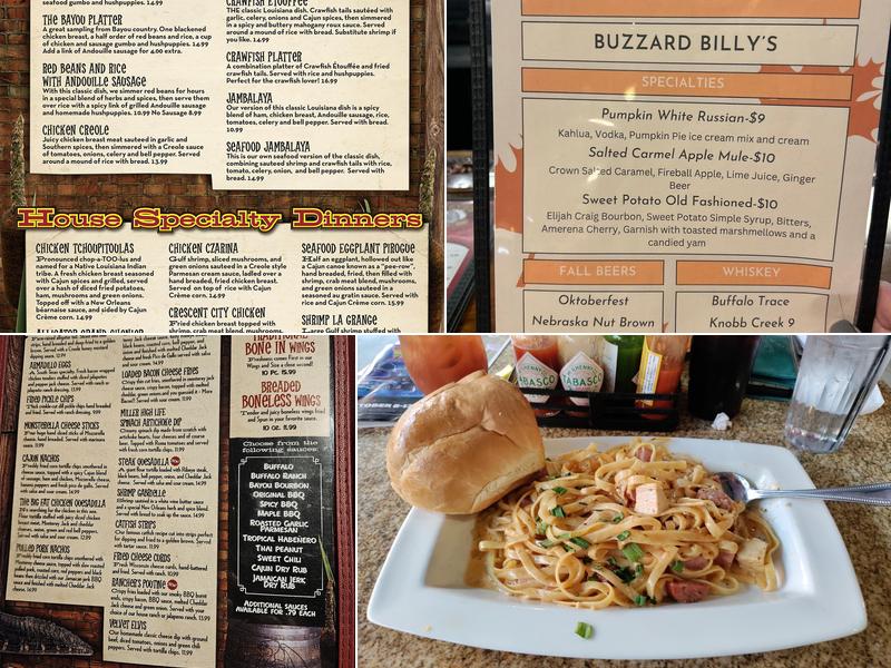 Buzzard Billy's Menu