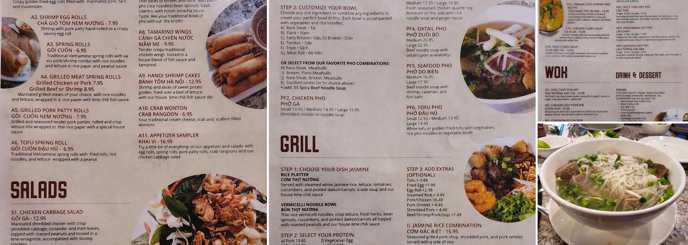 Phở Factory Menu