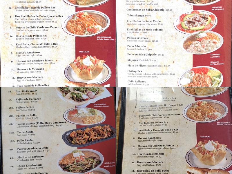 El Chaparro Menu