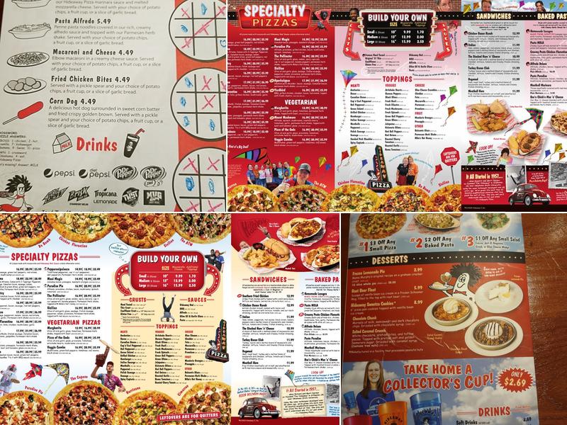 Hideaway Pizza Menu