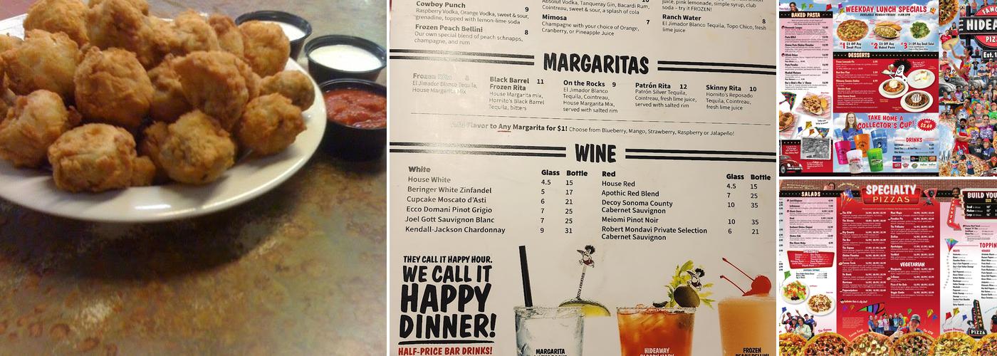 Hideaway Pizza Menu