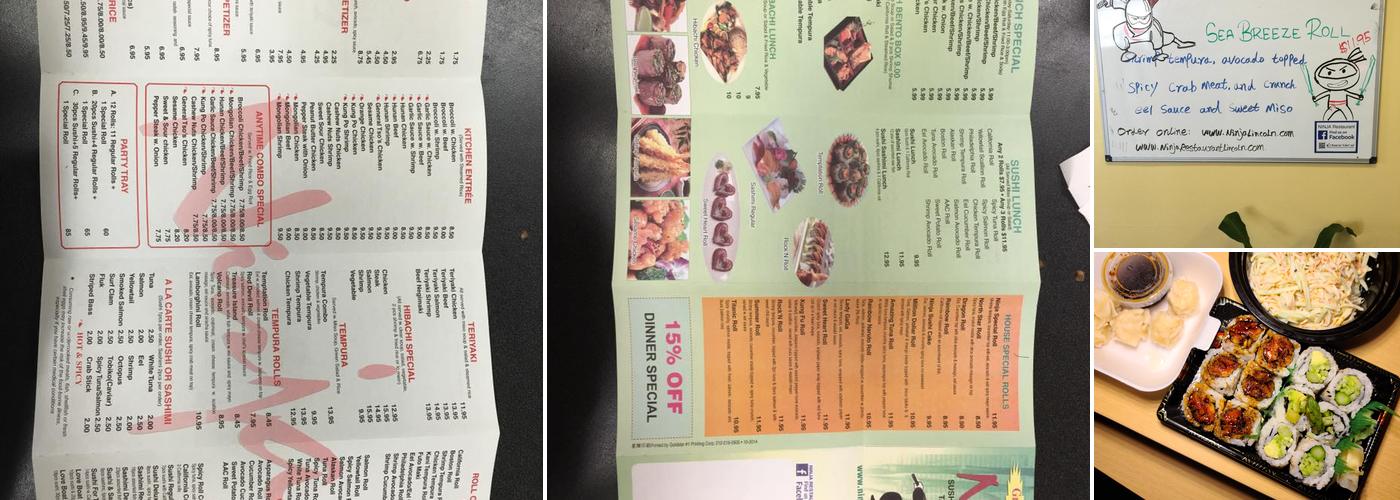 Ninja Restaurant Menu