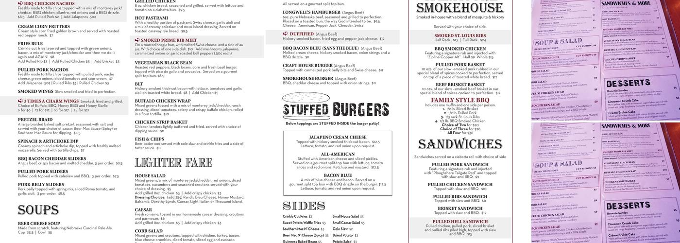 Longwell's Menu