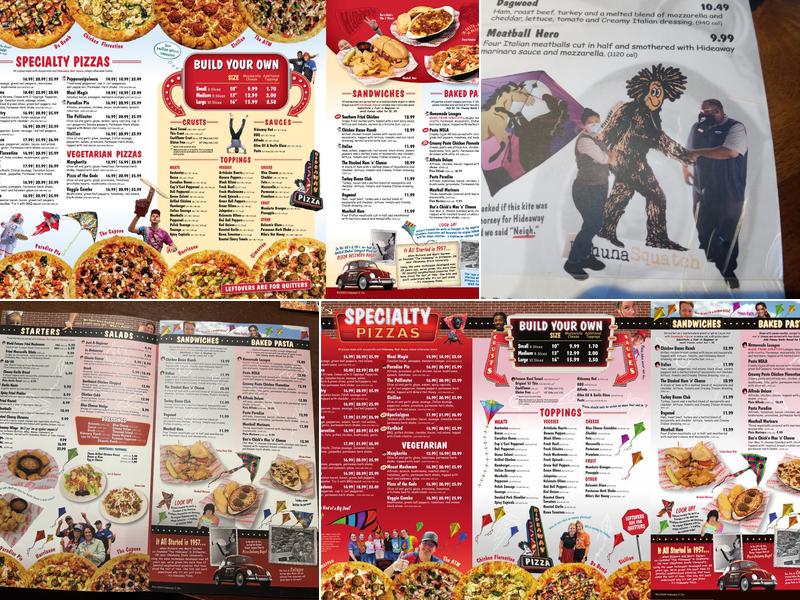 Hideaway Pizza Menu