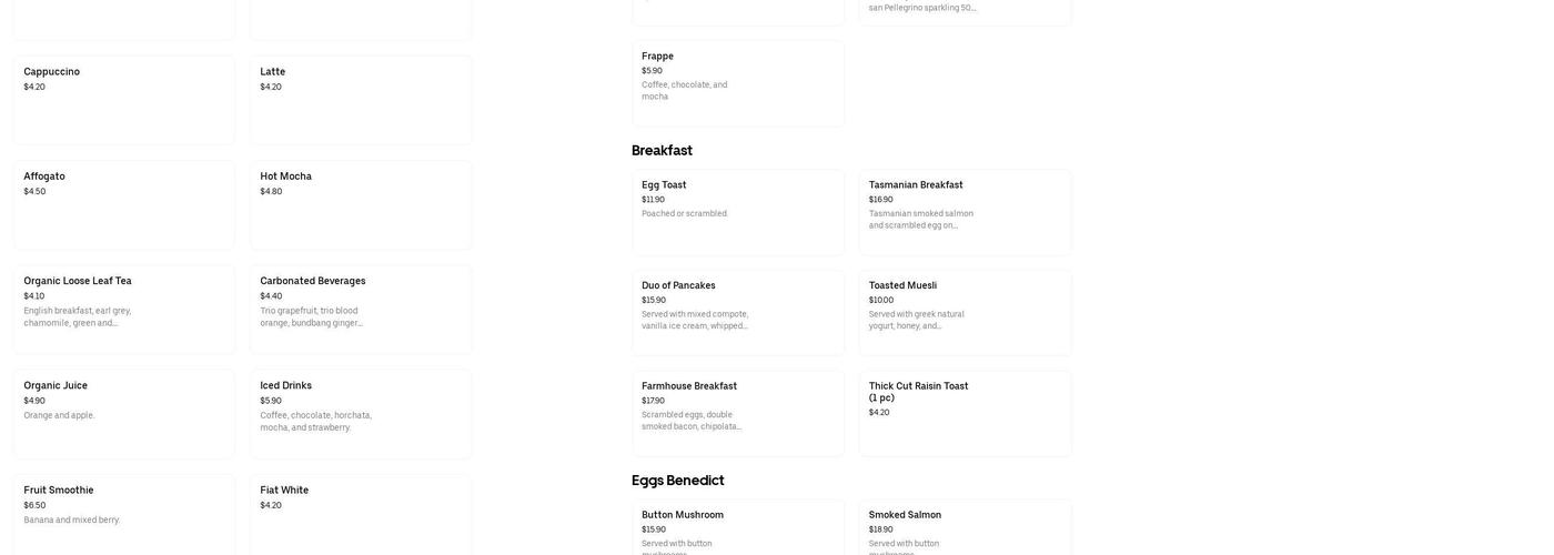 First Avenue Menu