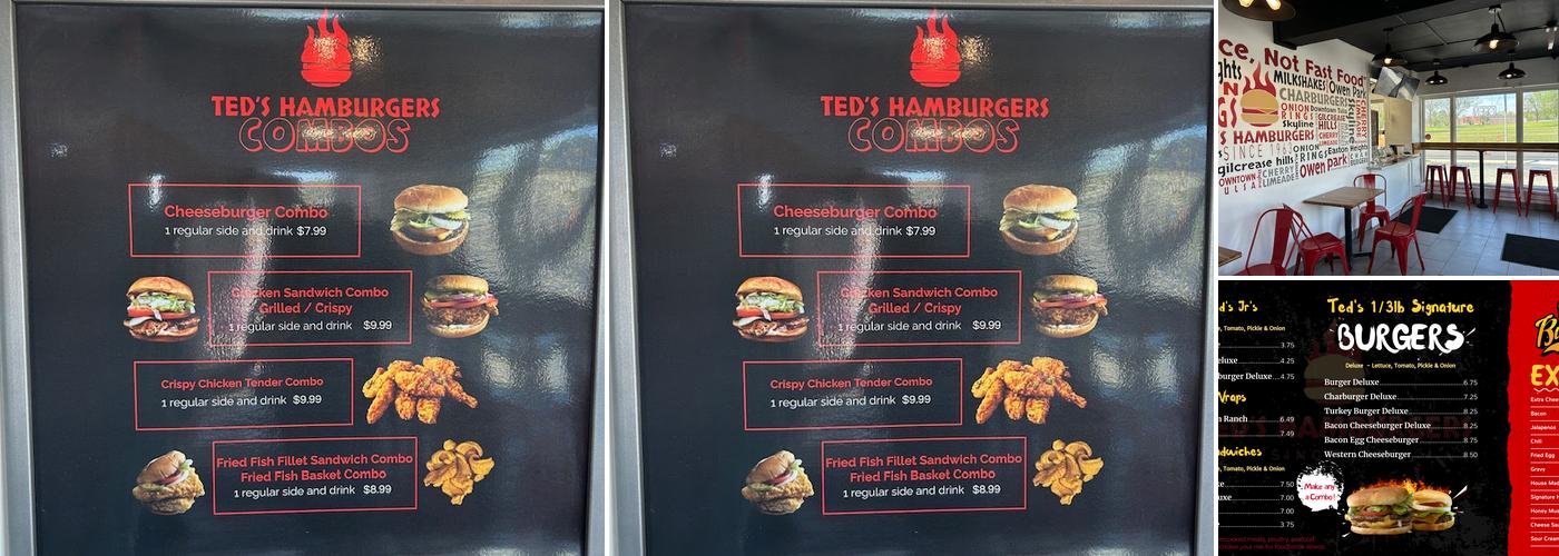Ted's Hamburgers Menu