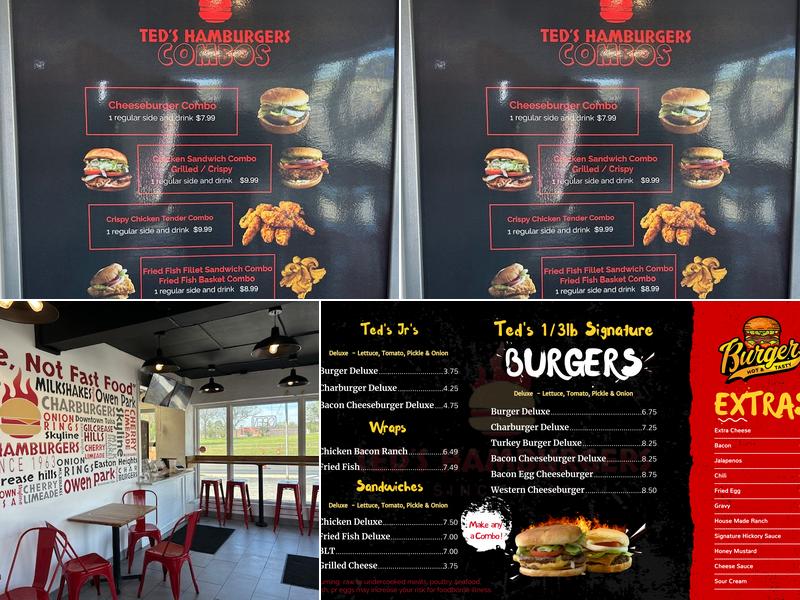 Ted's Hamburgers Menu