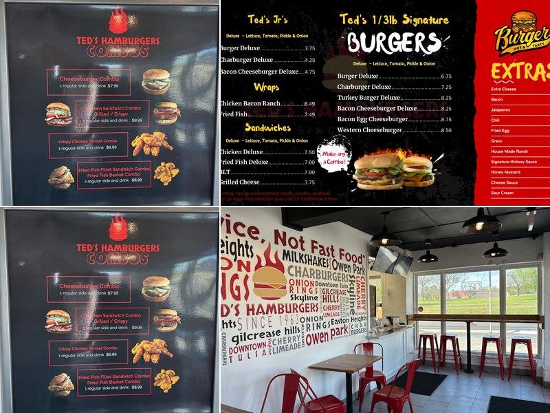 Ted's Hamburgers Menu