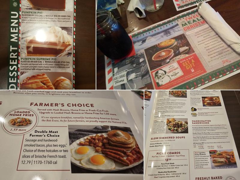 Bob Evans Menu