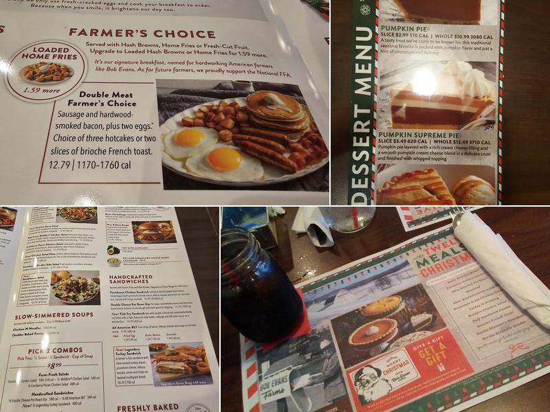 Bob Evans Menu