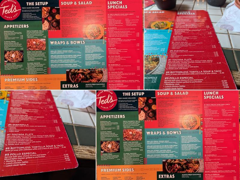 Ted's Café Escondido Menu