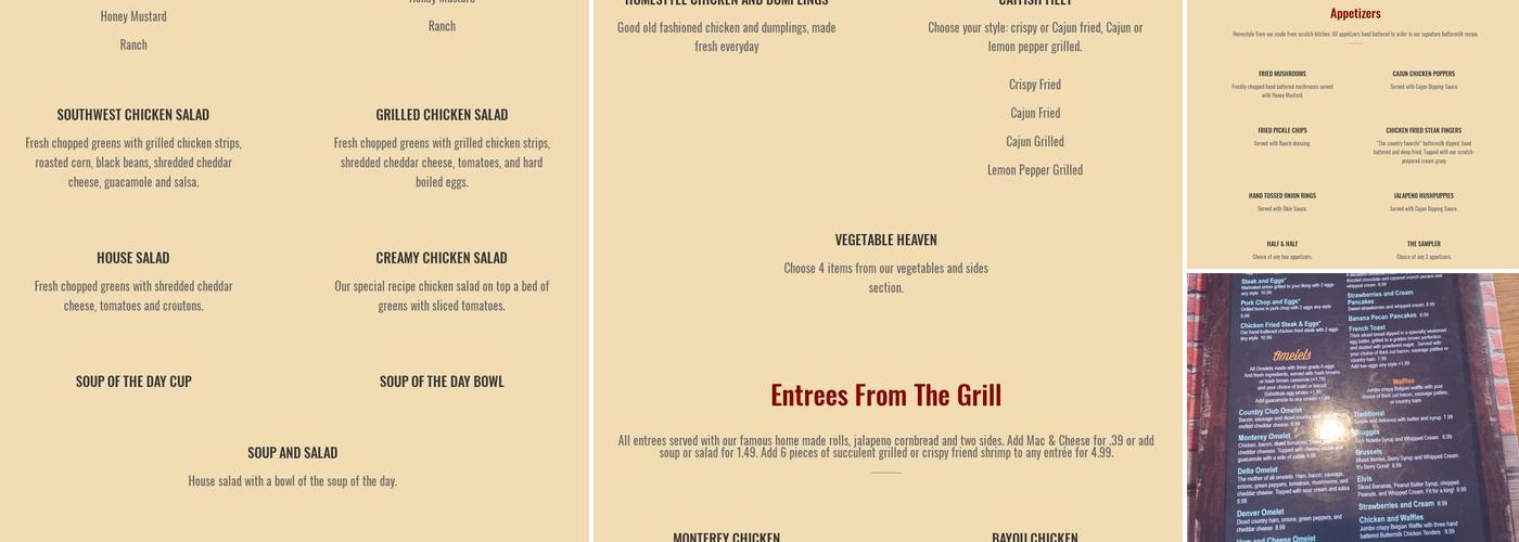 The Delta Cafe Scratch Kitchen Menu
