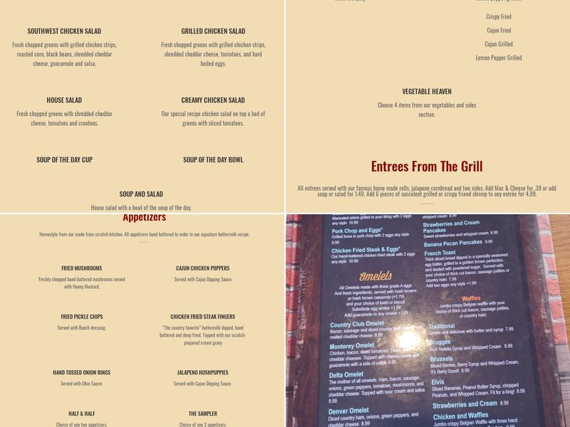 The Delta Cafe Scratch Kitchen Menu
